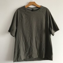 Lululemon Womens T-Shirt Large Green Solid Raglan Short Sleeves Crew Neck - £21.72 GBP