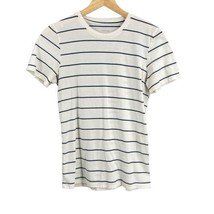 Everlane Womens T-shirt White Blue Stripes Short Sleeve Crew Neck Medium - £14.54 GBP