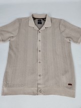 Buffalo David Bitton Walsh Chevron Short Sleeve Button Up Knit Polo Mens... - $34.99