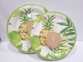 Outdoor Collection Pineapple MELAMINE Dinner Plates &amp; Salad Plates Set o... - £44.38 GBP