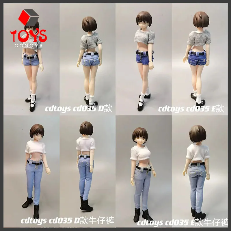 cdtoys cd035 1/12 Female Cute Lori Suit Short T-shirt Denim Shorts Jeans Socks - £34.68 GBP