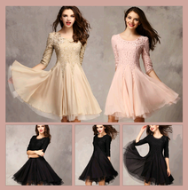Sweet Miss Gala Ball Lace Prom Gown in Champagne Nude Pink and Classic Black