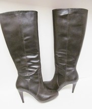 Talbots &quot;MAESA&quot; Brown Leather Hi Heel Boots Made in Brazil 7.5 W NEW - $48.95