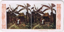 Stereo View Card Stereograph Thatched Houses Of Filipinos Philippine Islands - $4.94