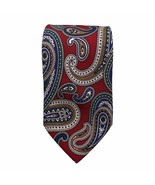 Brooks Brothers Makers Tie 100% Silk Burgundy Geometric Mens 59.5&quot;LX3.5&quot;W - $12.89