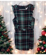 NWT GB Red Green Plaid Dress Sleeveless Women Size Medium Christmas Holiday - $39.55