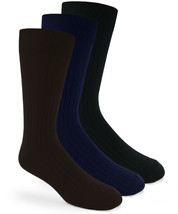 Jefferies Socks Mens Ribbed Cotton Lined Nylon Dress Crew Socks 6 Pair Pack - £13.44 GBP