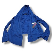 New Skechers Sweater Size Medium Skechers Drape Cardigan Hooded Open Front Blue - £25.49 GBP