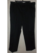 NWT MENS DOCKERS COMFORT WAIST PLEATED - CUFFED BLACK SLACKS / PANTS SIZ... - $32.68