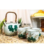 Ebros Feng Shui Auspicious Koi Fish Pair Lily Pond Ceramic Teapot &amp; 4 Te... - €24,87 EUR