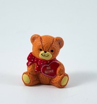 Enesco Figurine Teddy Bear "Be Mine" Miniature Vintage 1.5" 1984 - $6.99