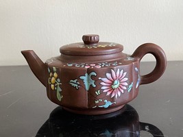 YiXing Clay Painted Floral Teapot Signed - $990.00