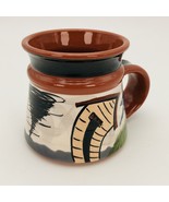 Handmade Hand Painted Tornado Pottery Mug  House Wind Dog Artist Signed ... - £19.81 GBP