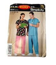 Vtg Simplicity Sewing Pattern 4644 Men&#39;s Women&#39;s XS-XL Scrubs Tops Bottoms - $6.99