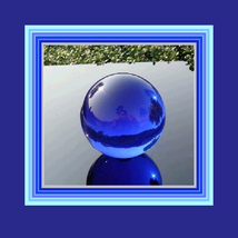New Age Rare Natural Quartz BLUE Magic Crystal Healing Orb with Stand    