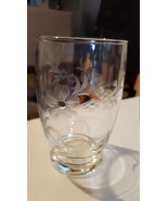 Vintage Clear Etched Flower Glass Tea Glass Footed - $5.48 CAD