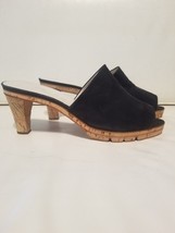 Petra Firenze Butter Soft Suede Mules Slides Cork Wrap Platform Italy 10... - $40.00