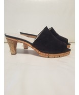Petra Firenze Butter Soft Suede Mules Slides Cork Wrap Platform Italy 10... - $736.42 MXN