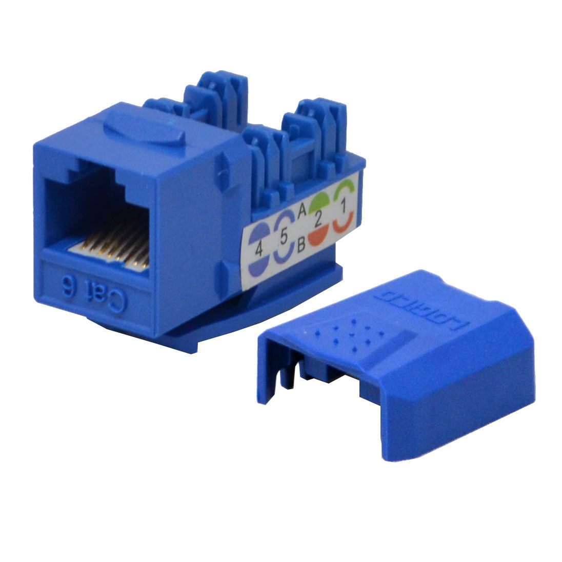 Primary image for 25 pack lot Keystone Jack Cat6 Blue Network Ethernet 110 Punchdown 8P8C