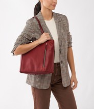 Fossil Tara Dark Red Leather Shopper ZB1475627 Shoulder Bag NWT $230 Retail - £81.30 GBP