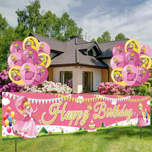 Princess Peach Party Decorations Princess Peach Party Banner for Princes... - $21.57