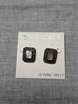 Vintage Marsala Sterling Silver Square/Rectangular Earrings, 5/8&#39;&#39; - £11.28 GBP