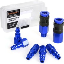 Air Hose Fittings, 7 Pieces 1/4&quot; Npt Aluminum Amt Universal Air Couplers... - $741.66 MXN