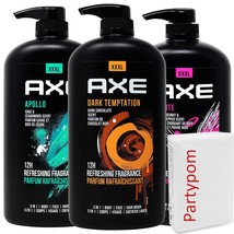 Axe Men's Body Wash Variety Set, Set of 3 Scents, Includes Axe Dark Temptation,  - £59.14 GBP