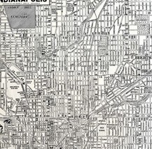 Indianapolis City Map 1935 Indiana Antique Atlas Street View 14 x 11&quot; LG... - £30.05 GBP