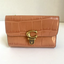 Coach Wallet Studio Crocodile Embossed Leather Light Coral C8523 Medium W20 - $98.98