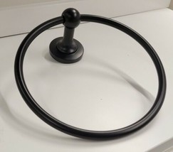 Ikea Finningen Towel Hanger Black Round 7.75&quot; x 3&quot;  New  - $18.79
