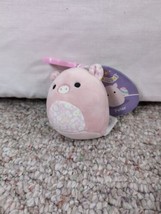 Squishmallow 3.5&quot; Peter The Pig Plush Easter Clip Pink White New - £4.57 GBP