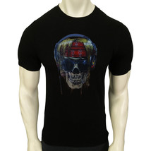 Nwt Death Skull Headphones Horror Scary Gothic Men&#39;s Halloween T-SHIRT S M L Xl - £10.78 GBP
