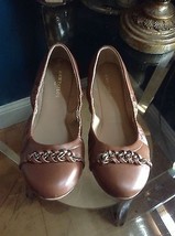 Ann Taylor Chain Detail Flats Size 6 Dark Chocolate Style 368987  - £28.47 GBP