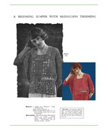1920s Flapper Blouse Dolman Sleeve Medallions - Crochet pattern (PDF 7310) - £2.94 GBP