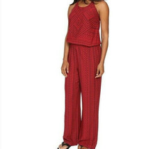 New NWT Prana Jumpsuit Halter Dark Red Womens S Bra Pants Pockets Light Comfy - £122.17 GBP