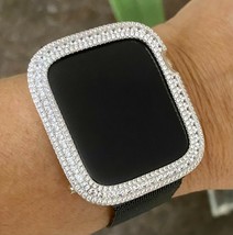 Bling Apple watch series 4/5 Bezel Face Cover Cubic Diamond silver 40mm - £65.57 GBP