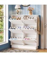 Narrow Tipping Shoe Cabinet 6-Drawer Entryway Organizer Space-Saving - €238,16 EUR