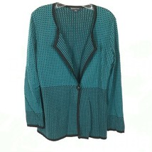 Womens Size Medium Pendleton Teal and Black Geometric Print Cardigan Sweater - £23.11 GBP
