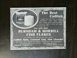 Vintage 1911 Burnham &amp; Morrill Fish Flakes The Best Codfish Original Ad - £5.22 GBP