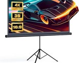 Projector Screen And Stand, 100 Inch Large Indoor Outdoor Pvc Movie Proj... - £159.32 GBP
