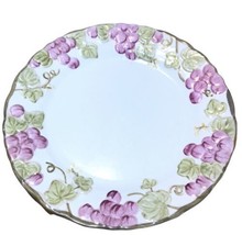 Poppytrail 10.5” Dinner Plate “VTG Pink” Metlox  Sculptured Grapes Flora... - $18.78