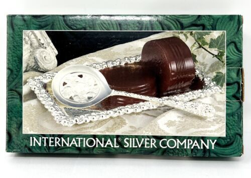 International Silver Company Cranberry Relish Tray with Pierced Spoon NEW - $23.74
