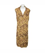 Castle Hill Womens 18 Button Front Midi Dress Brown Lightweight Paisley ... - $20.48