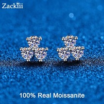 0.6CT Moissanite Stud Earrings D Color Ideal Cut Lab Created Diamond White Gold  - £36.04 GBP