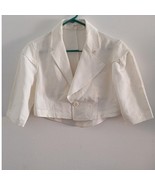 2WN Linen Blend Cropped 1/2 Sleeve Blazer Off White XS $225 - $75.00