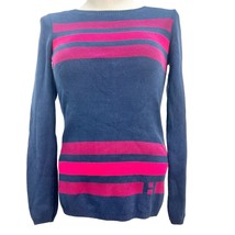 Tommy Hilfiger Pullover Sweater Small Blue Reds Stripe Long Sleeves - £28.02 GBP