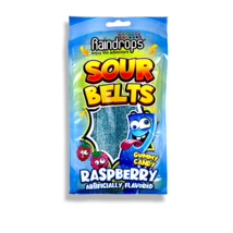 Raindrops Gummy Candy Raspberry Sour Belts, Sour and Delicious, 3.52 oz.... - £16.57 GBP+