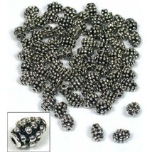 Bali Beads Oval 8x5mm Black Antique 72 Parts - £19.98 GBP