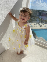 Baby tulle dress, Tulle dress toddler, Flower Girl Dress , Yellow tulle dress, B - £28.10 GBP